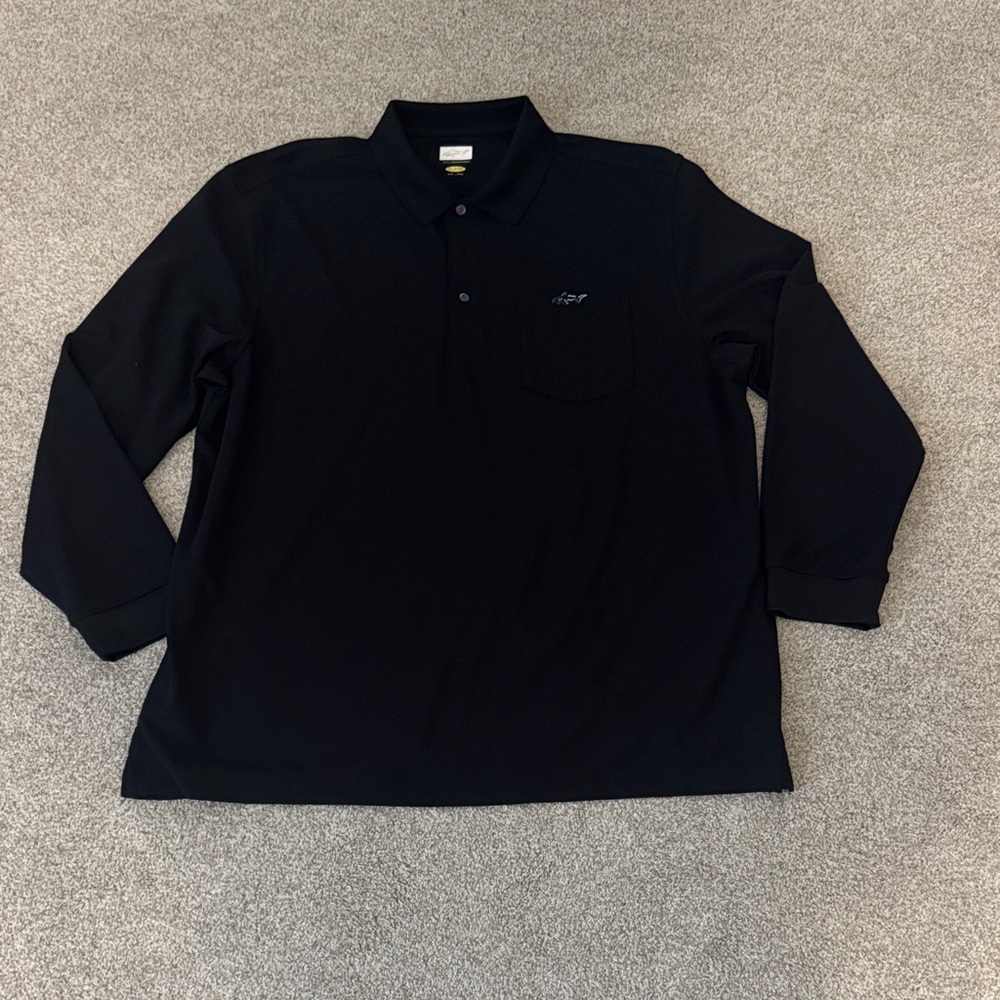 Greg Norman Black Long Sleeve Collared Shirt